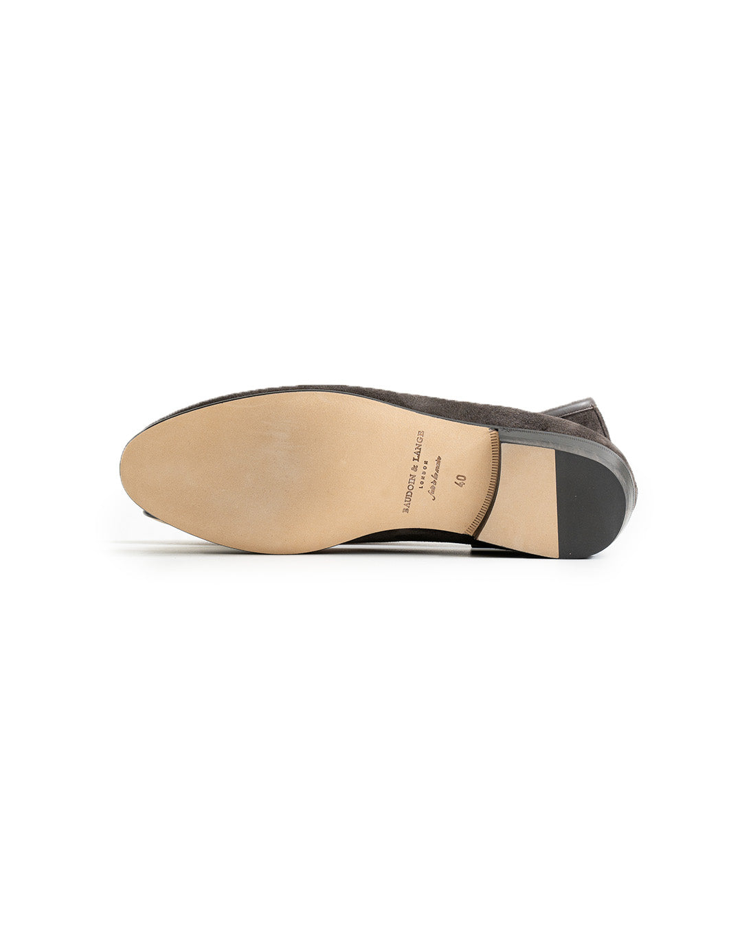 Baudoin & Lange Sagan Classic Tassel Loafers in Bark Grey Suede