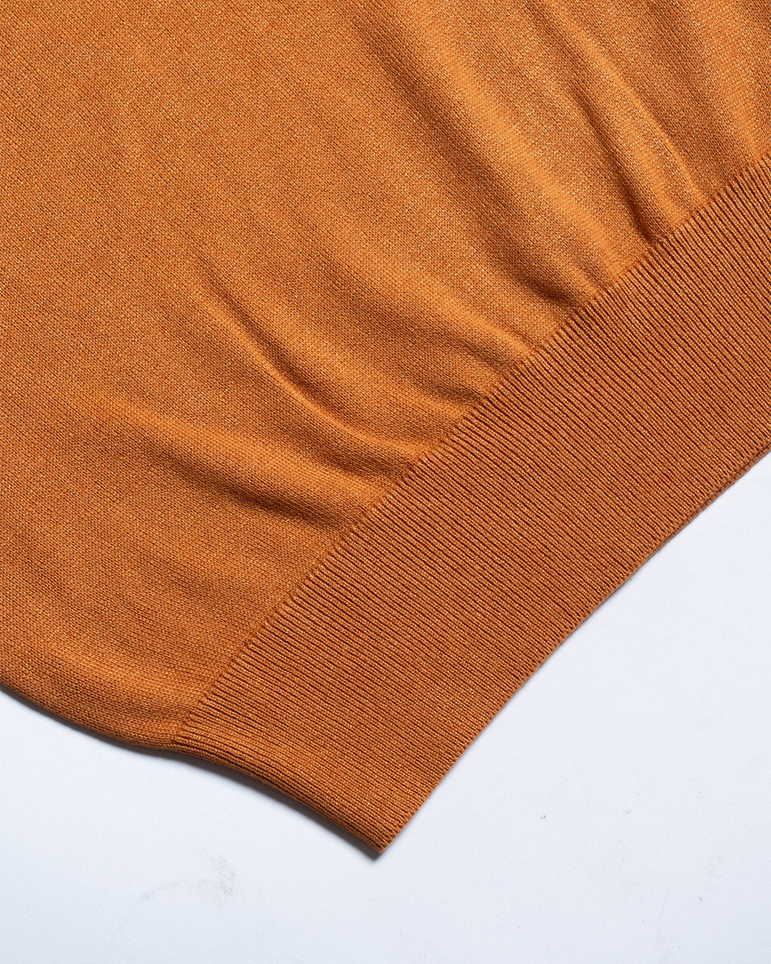 The Decorum Silk Knit Polo Shirt - Apricot Orange