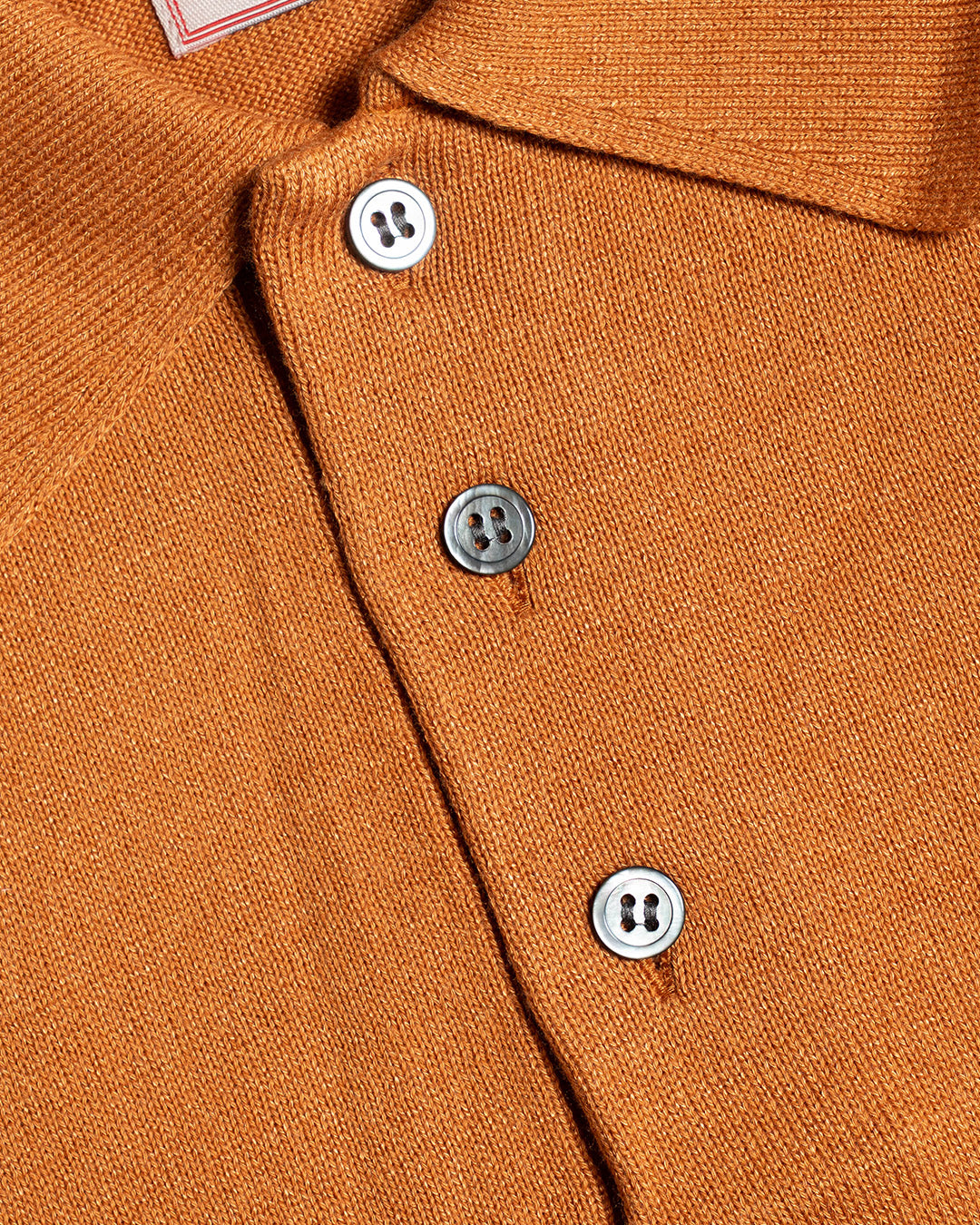The Decorum Silk Knit Polo Shirt - Apricot Orange