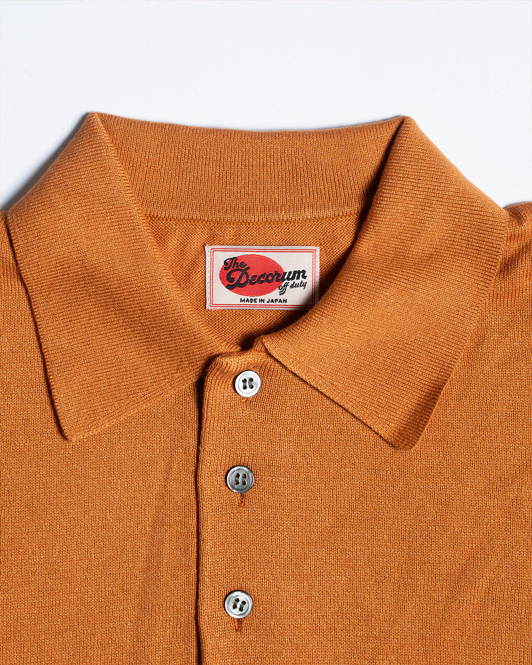 The Decorum Silk Knit Polo Shirt - Apricot Orange