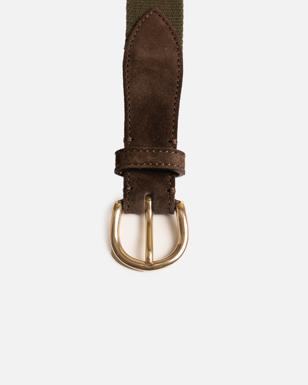 The Decorum Ribbon Canvas Belt Olive