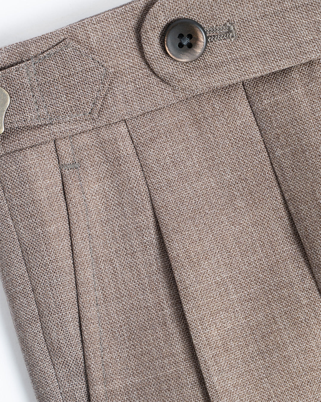 The Decorum Delon Trousers in Light Brown Wool