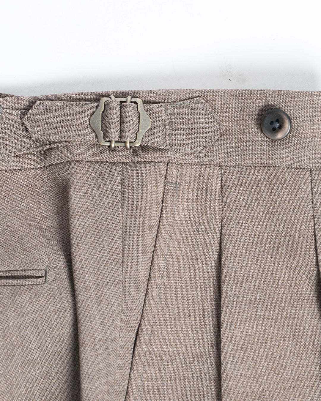 The Decorum Delon Trousers in Light Brown Wool