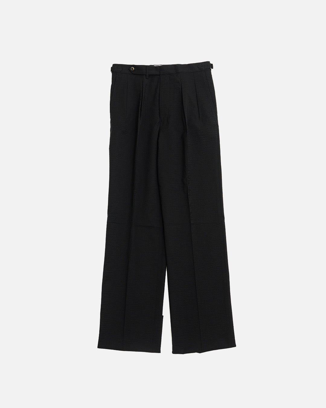 The Decorum Grant Trousers in Black Wool Seersucker