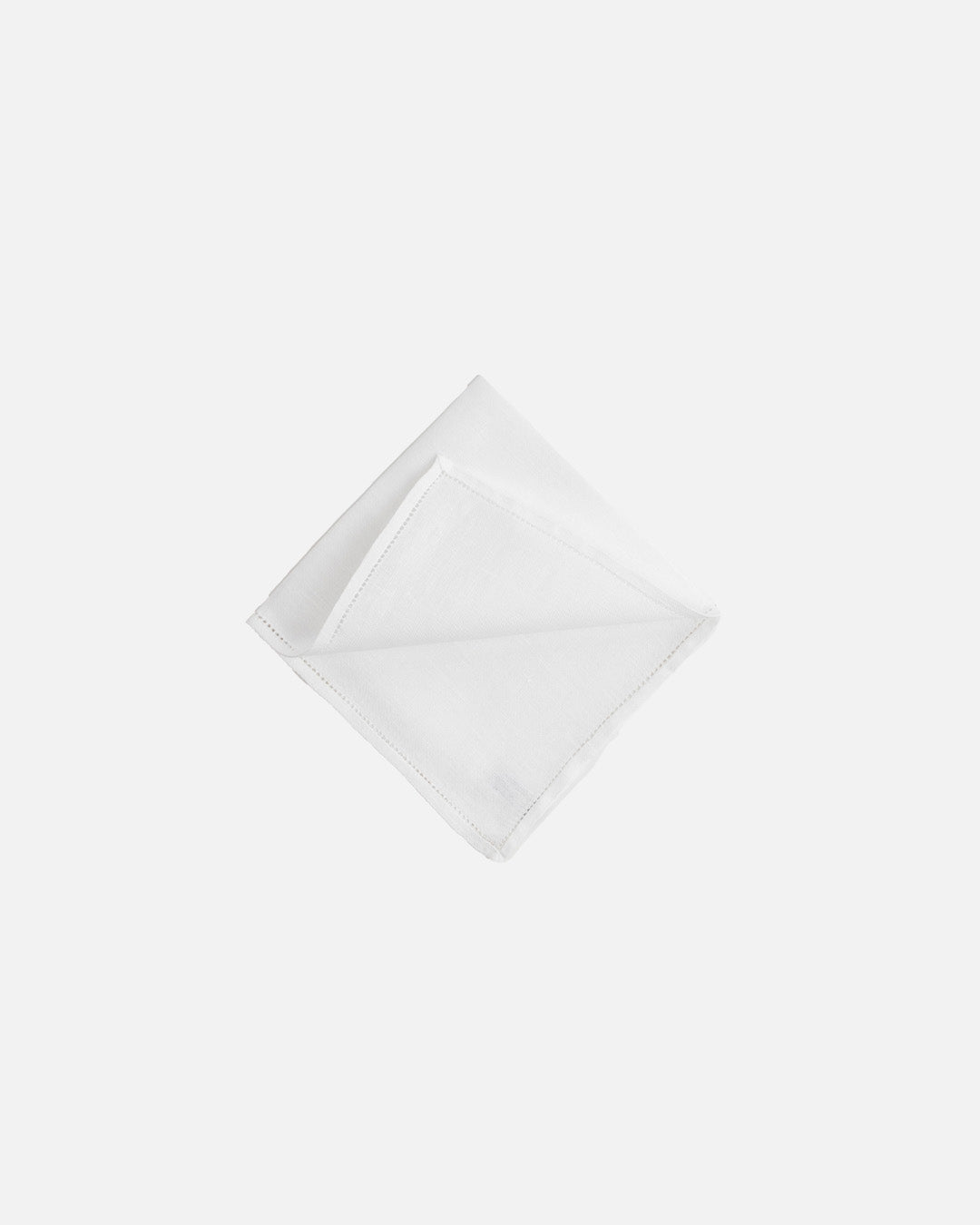 Simonnot Godard Jour Venise White Hemstitch Pocket Square