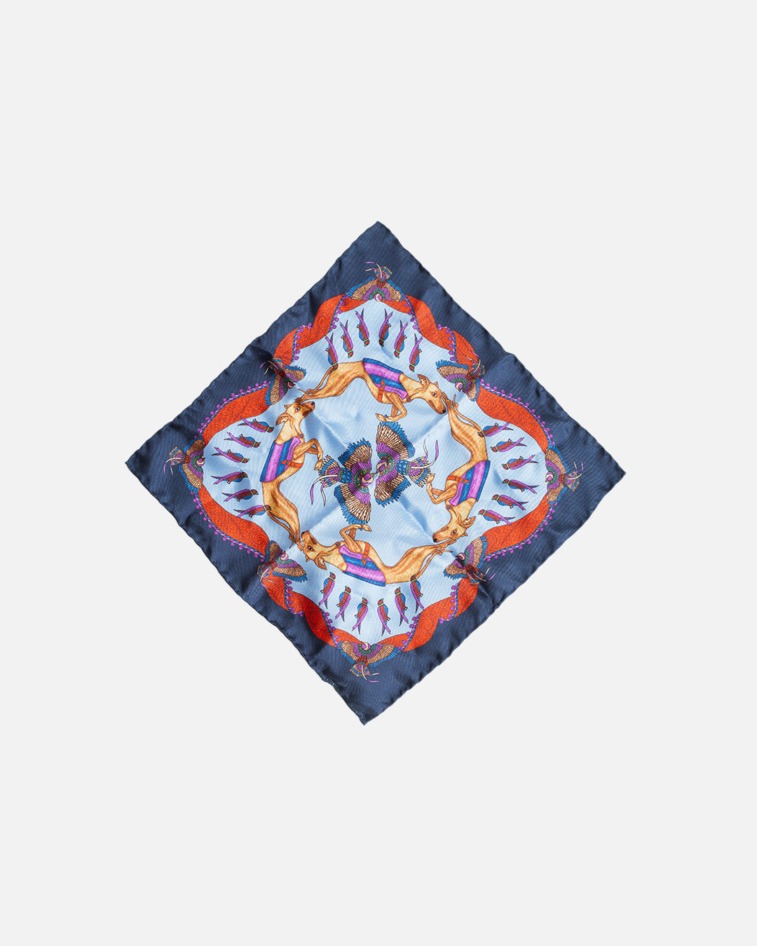 Calabrese The Hound Pocket Square - Blue/Navy