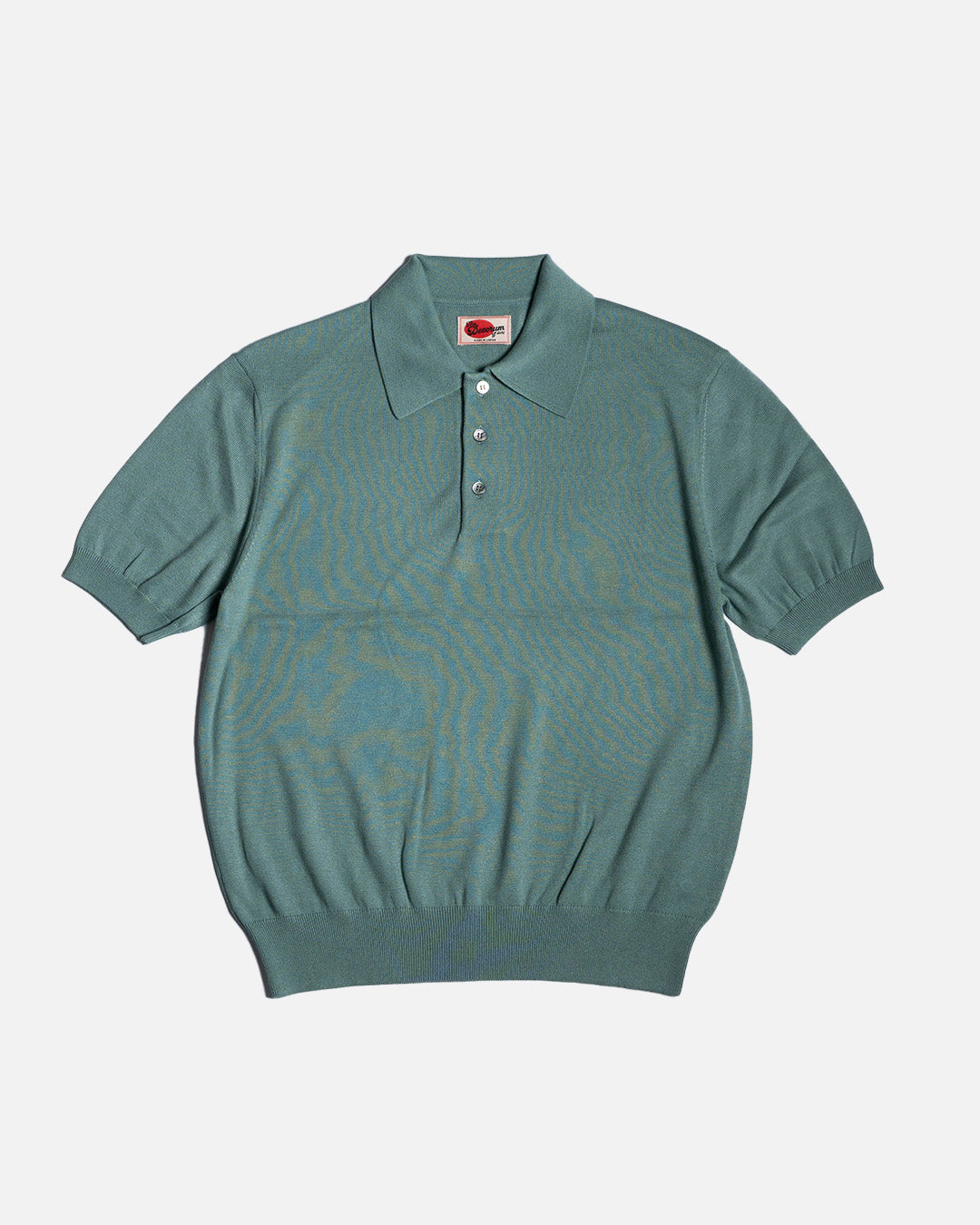 The Decorum Silk Knit Polo Shirt - Bamboo Green