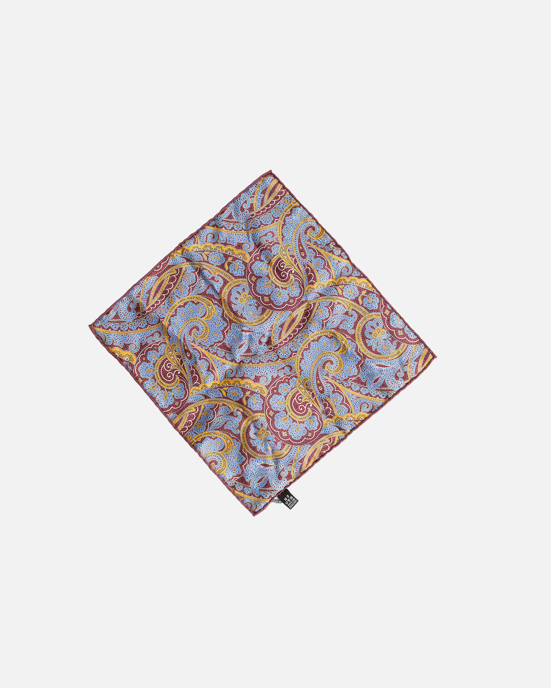 Calabrese Elephant Pocket Square - Maroon/Yellow