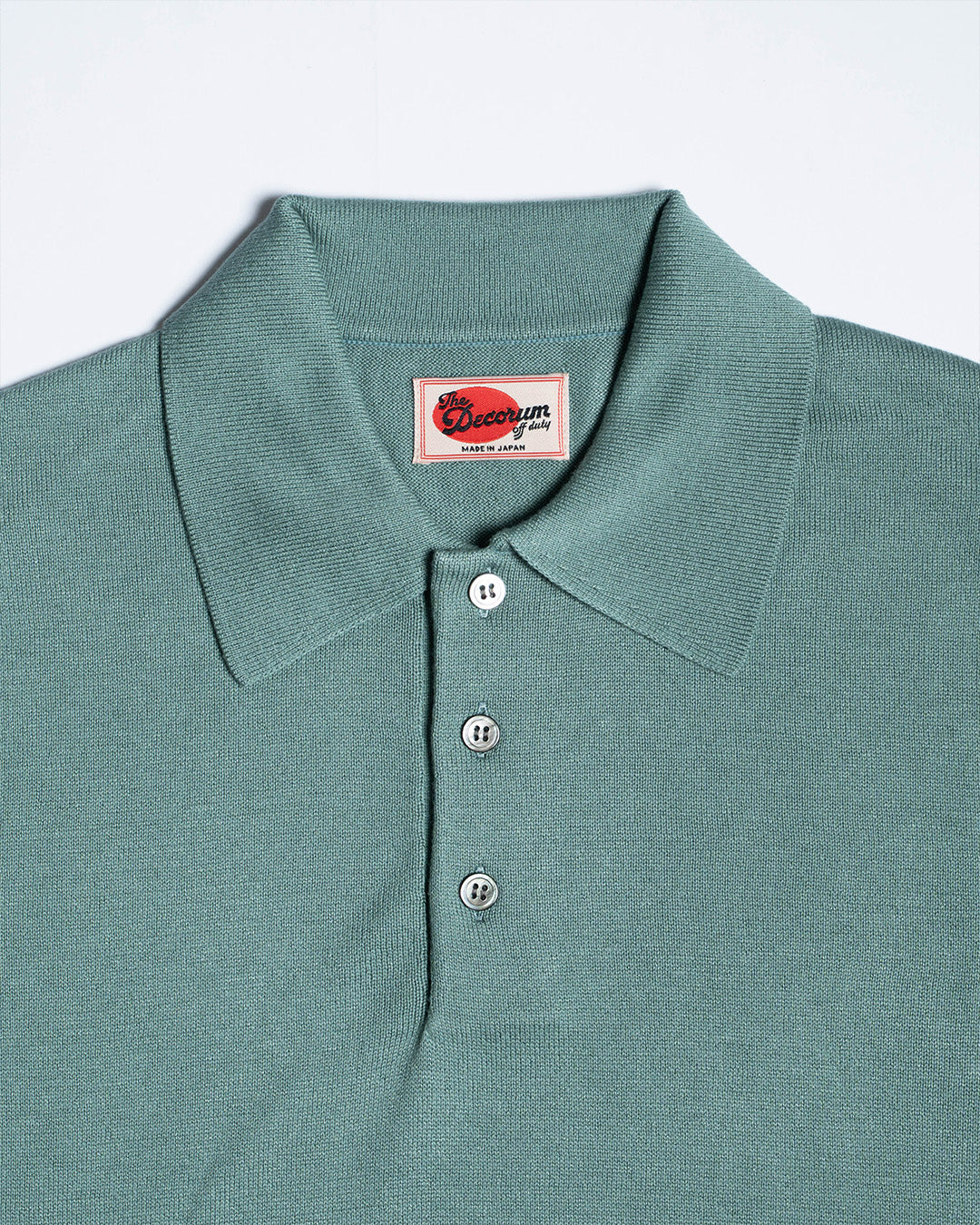The Decorum Silk Knit Polo Shirt - Bamboo Green