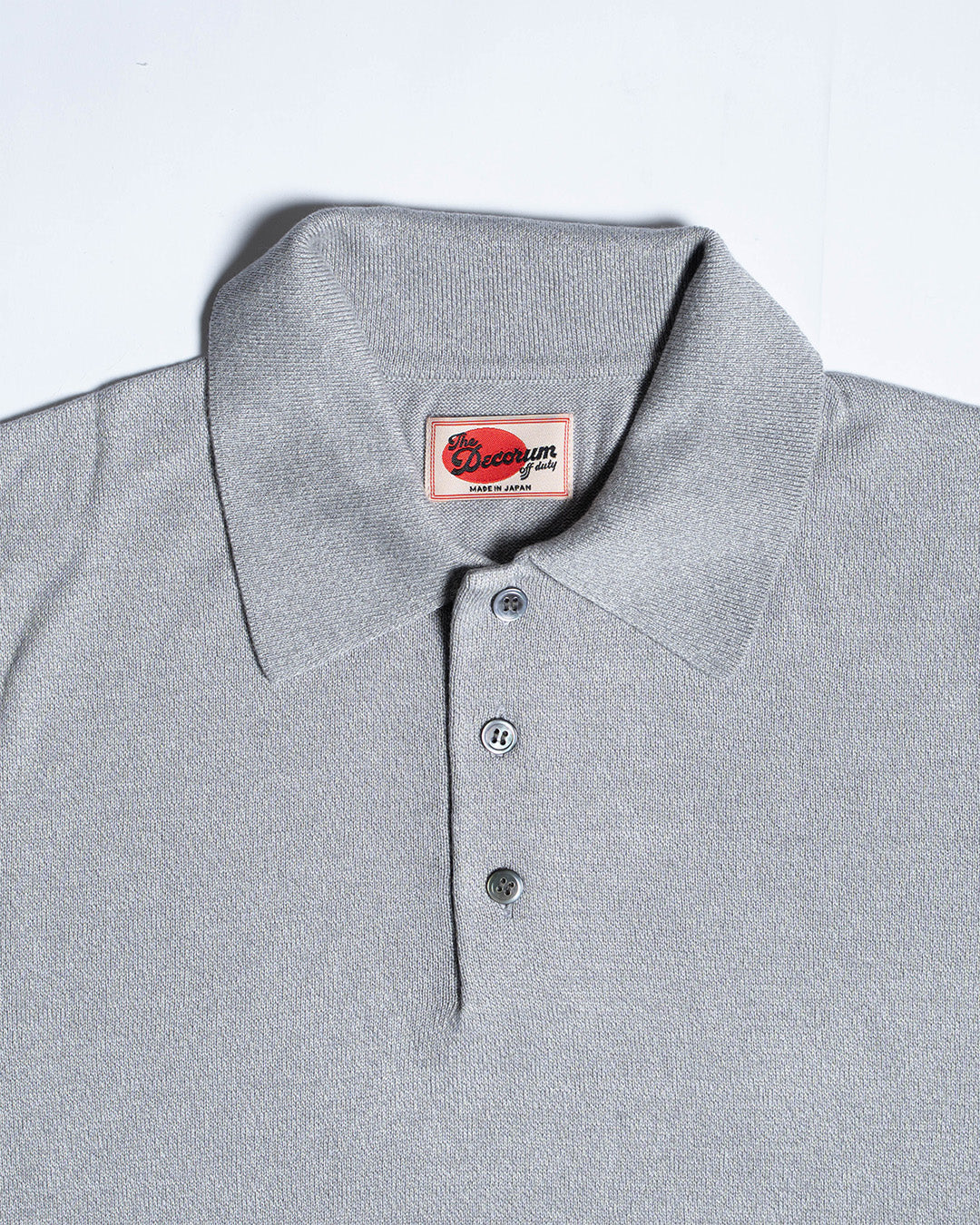 The Decorum Silk Knit Polo Shirt - Grey