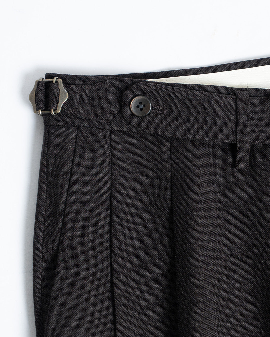 The Decorum Delon Trousers in Dark Brown Wool