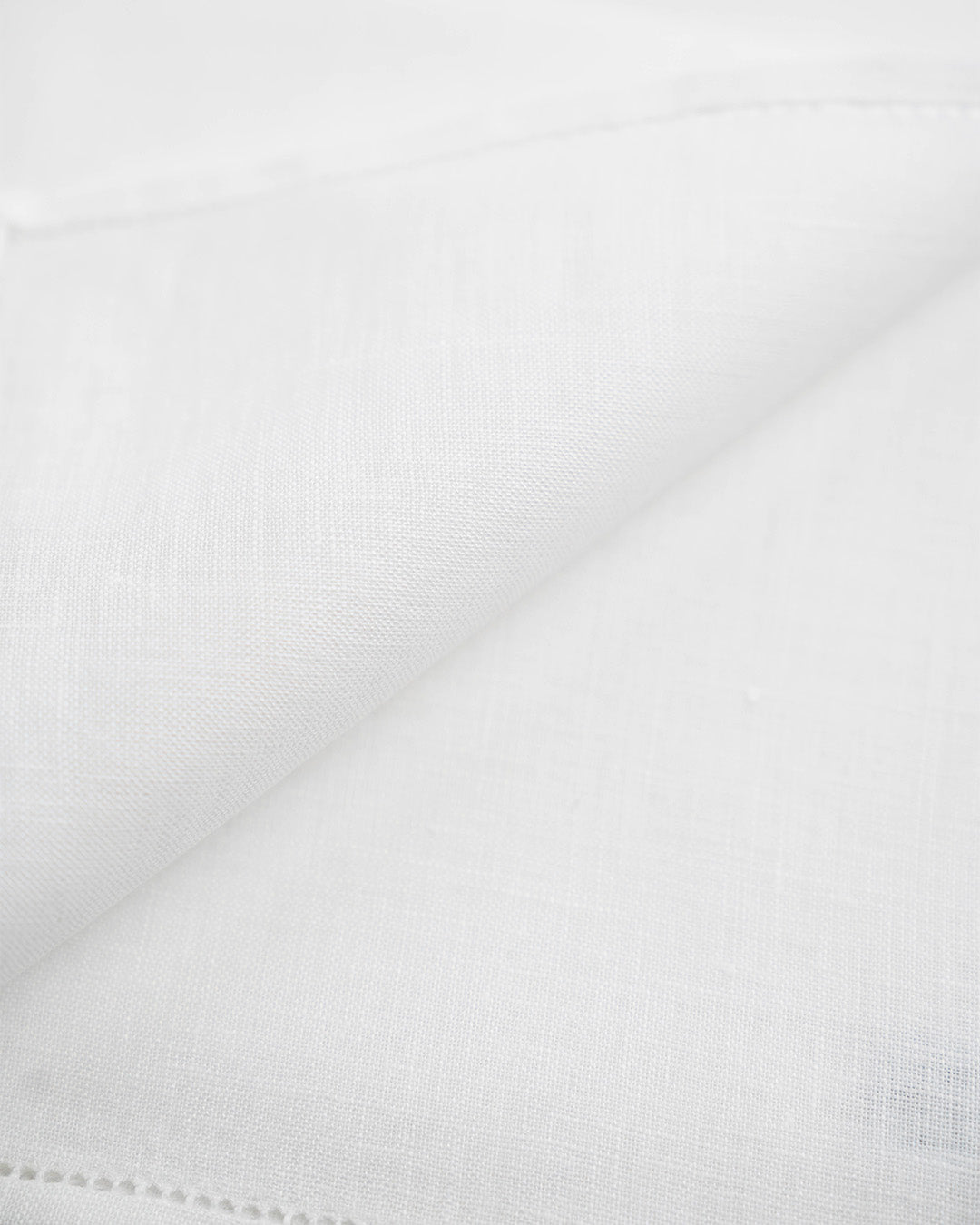 Simonnot Godard Jour Venise White Hemstitch Pocket Square