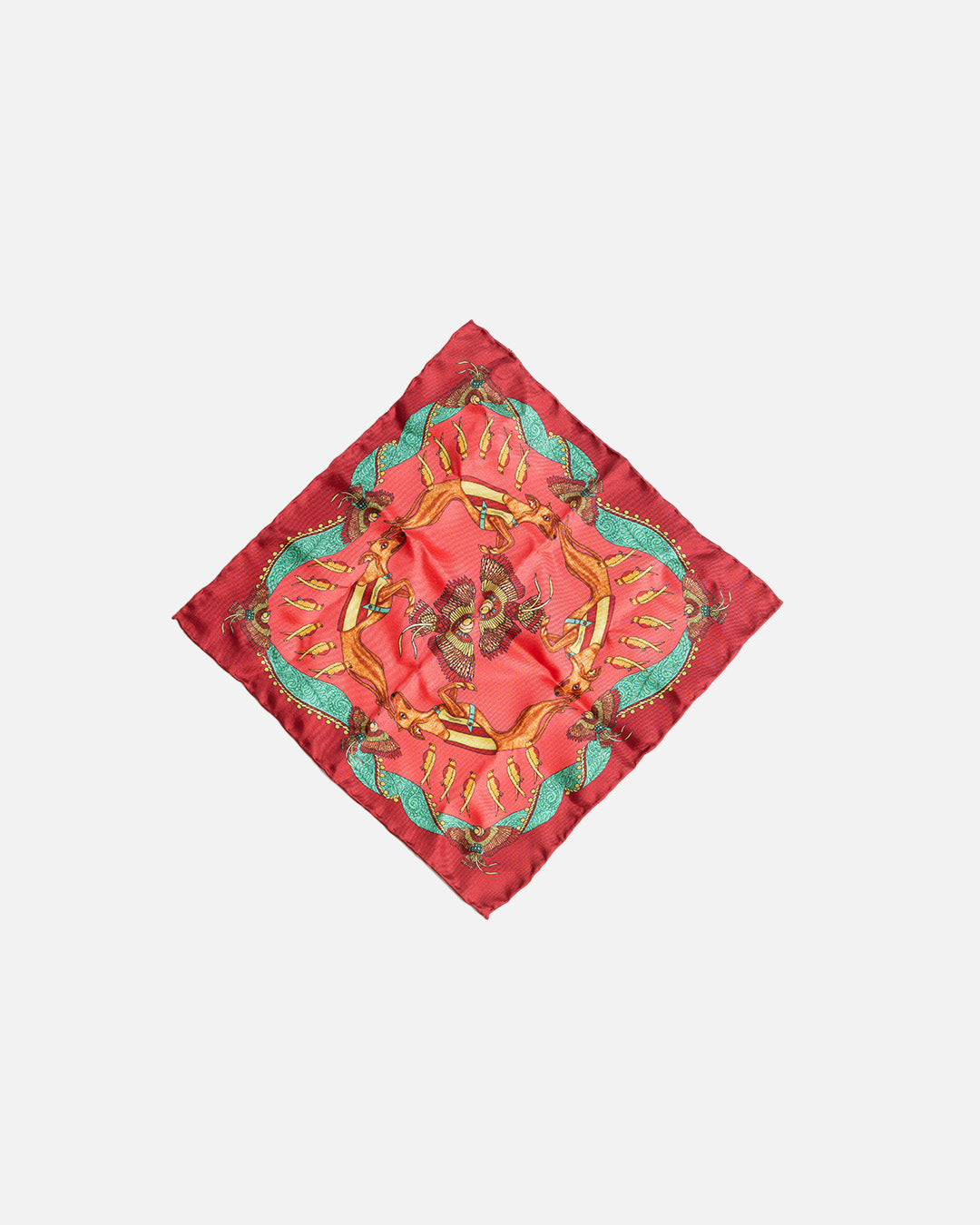 Calabrese The Hound Pocket Square - Pink/Red