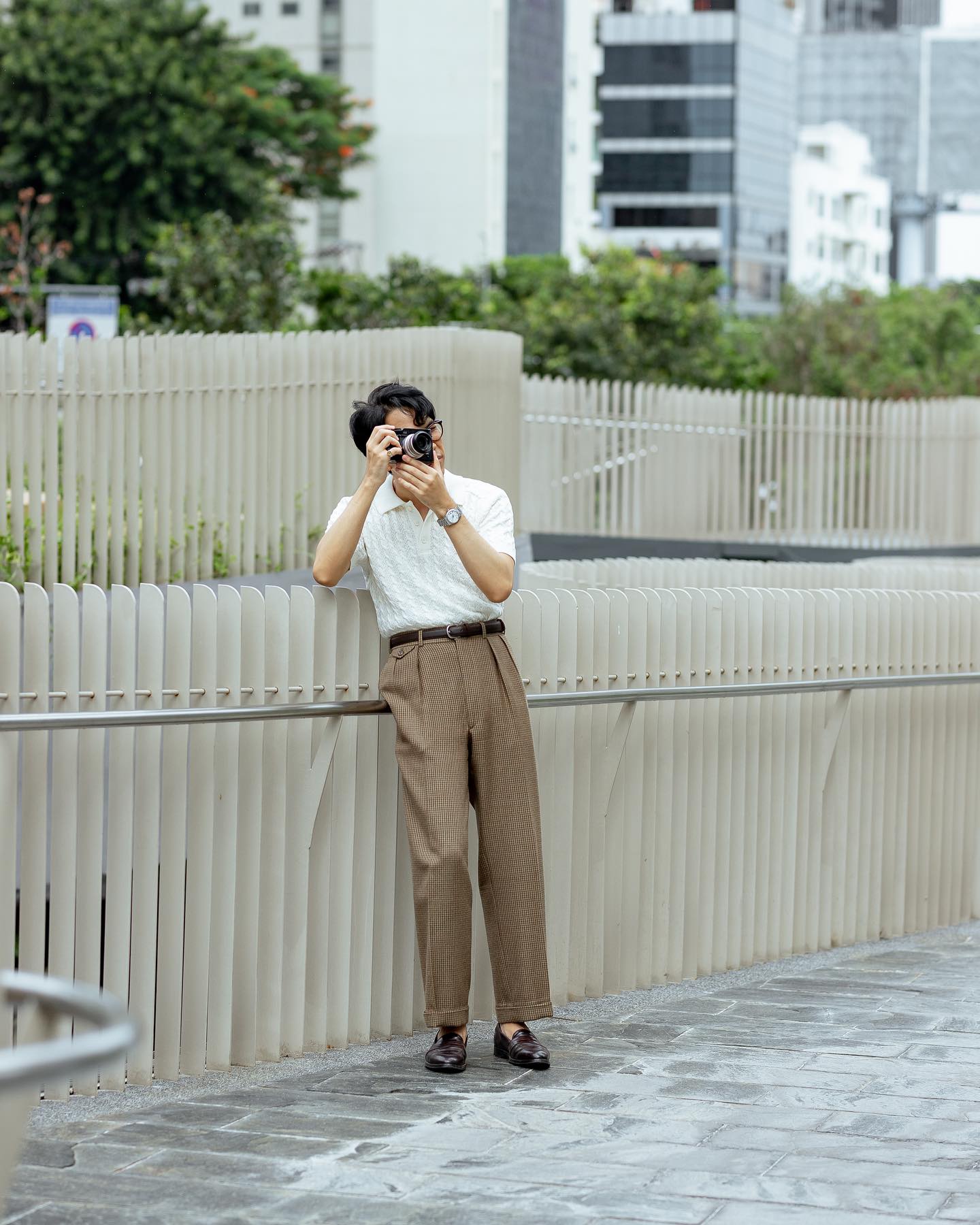 The Decorum Cable Knit Polo Shirt - Off white