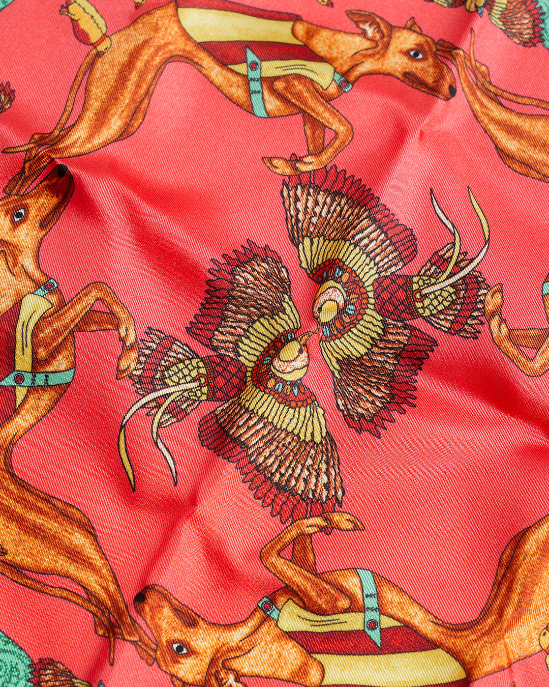 Calabrese The Hound Pocket Square - Pink/Red