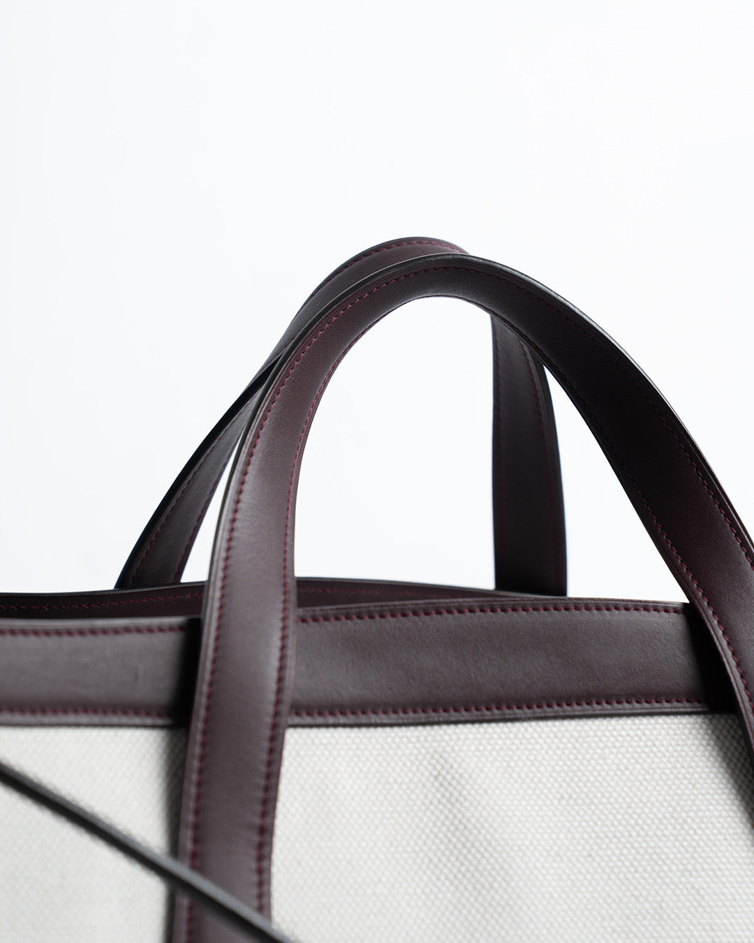 SAIC Firenze Canvas Tote Bag Natural/Burgundy