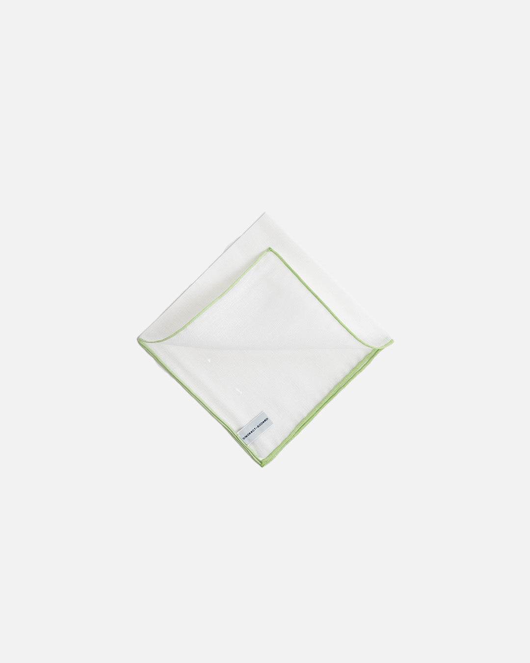 Simonnot Godard White/Light Green Pocket Square