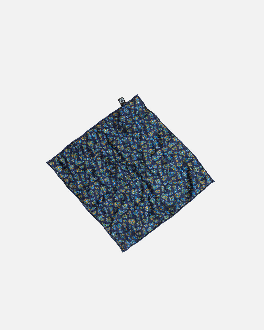 Calabrese Geometric Pocket Square - Navy/Yellow
