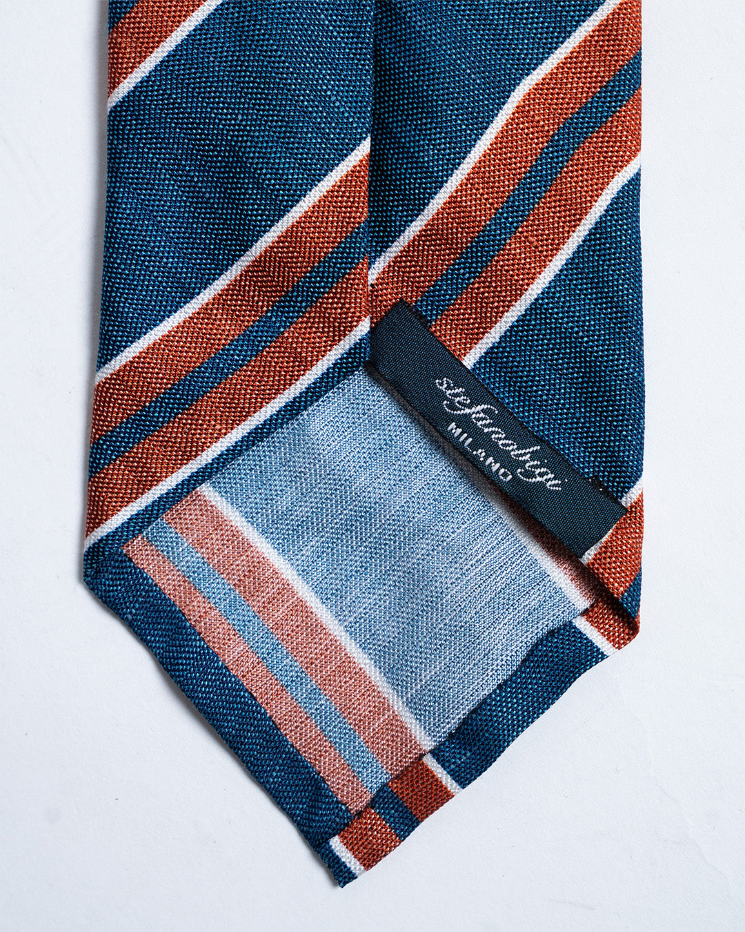 Bigi Cravatte Navy/Orange Repp Stripe Tie