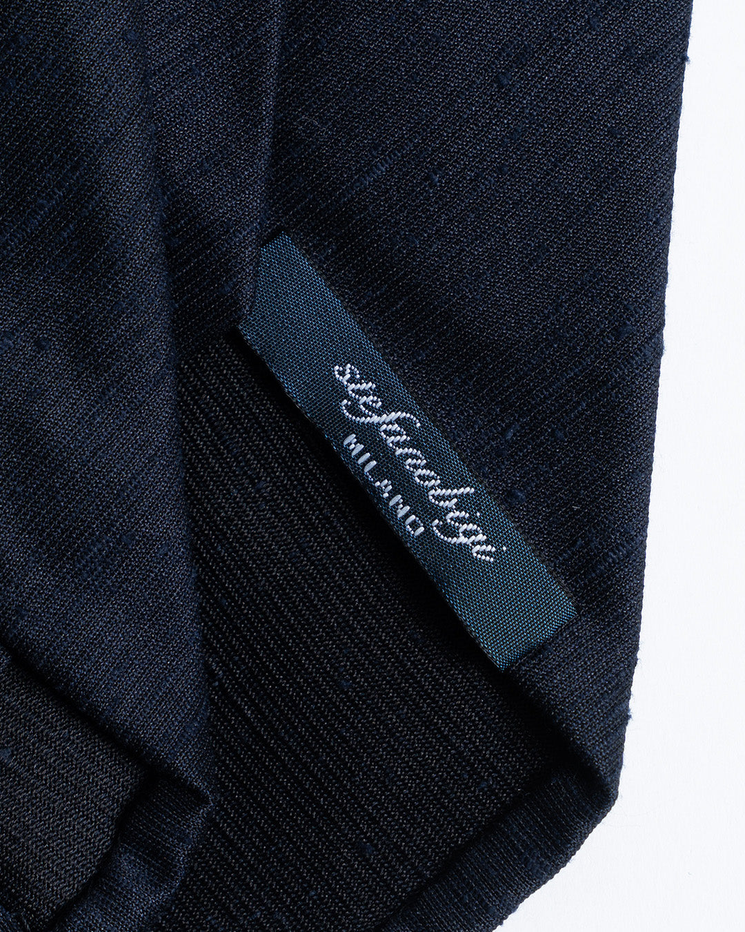 Bigi Cravatte Navy Raw Silk Tie