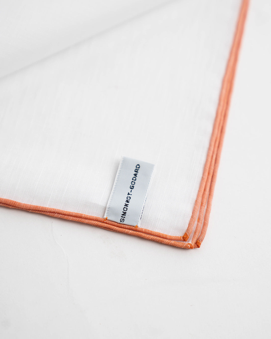 Simonnot Godard White/Orange Pocket Square