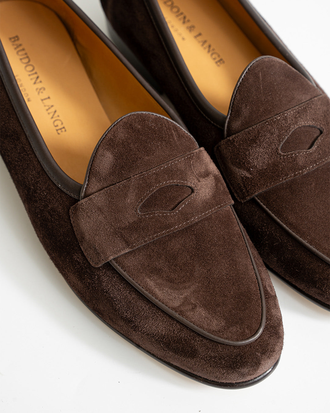 Baudoin & Lange Sagan Classic Ginkgo Loafers in Dark Brown Glove Suede