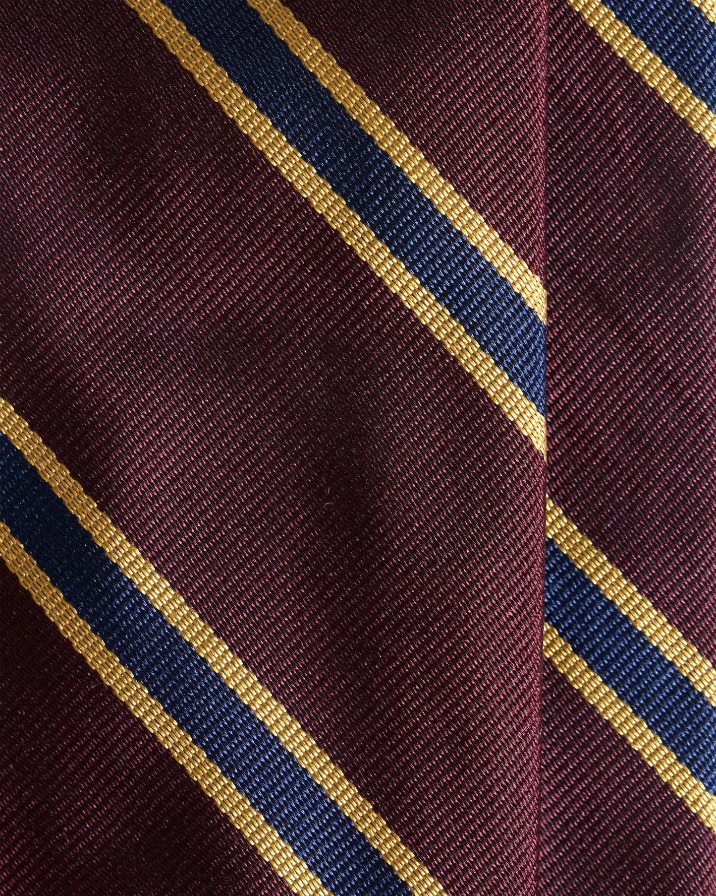 Shibumi Repp Stripe Silk Tie - Burgundy