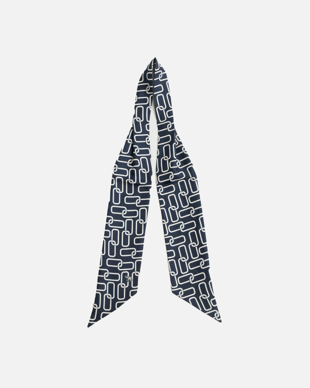 YK Navy White Chain Scarf