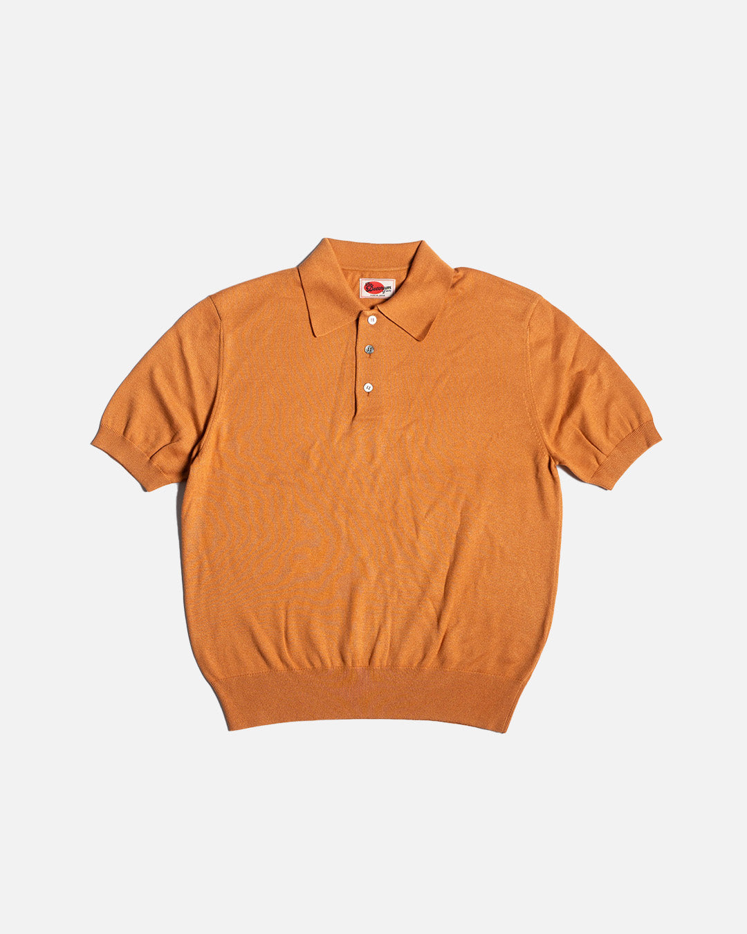The Decorum Silk Knit Polo Shirt - Apricot Orange