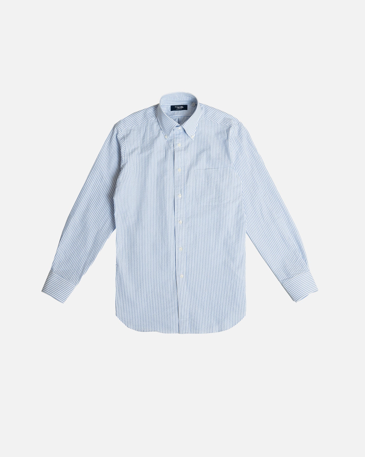 Kamakura Firenze Blue Seersucker Shirt
