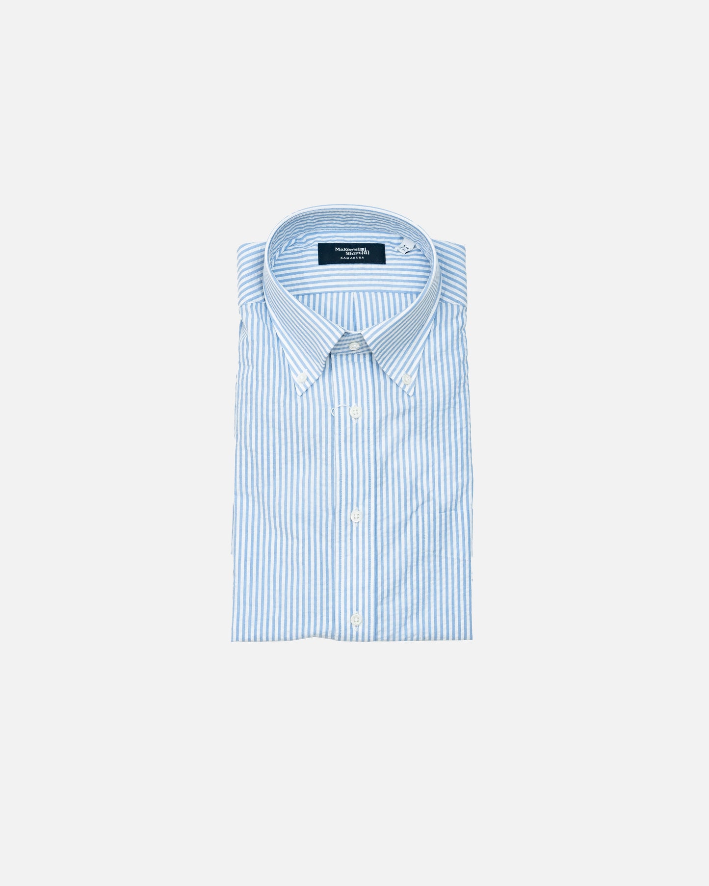 Kamakura Firenze Blue Seersucker Shirt