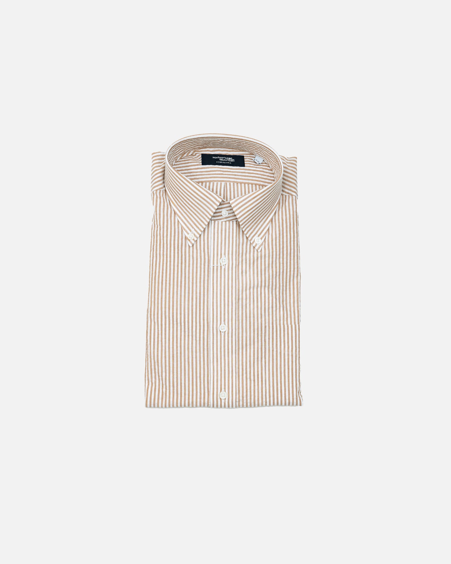 Kamakura Firenze Brown Seersucker Shirt