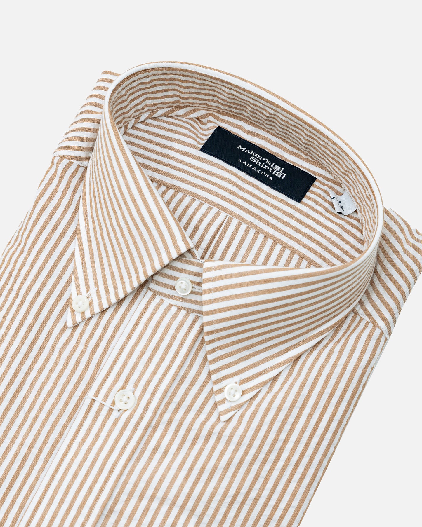 Kamakura Firenze Brown Seersucker Shirt