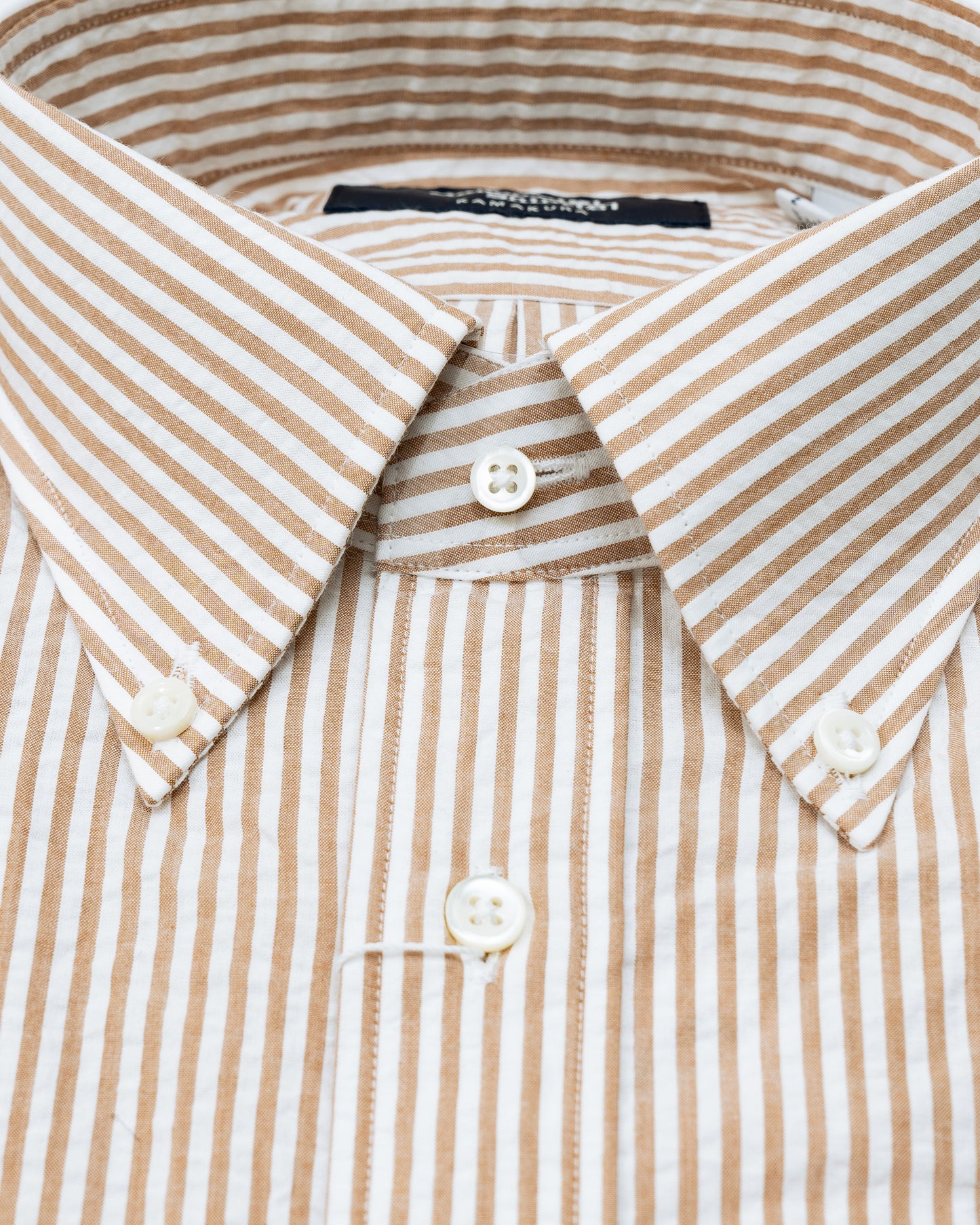 Kamakura Firenze Brown Seersucker Shirt
