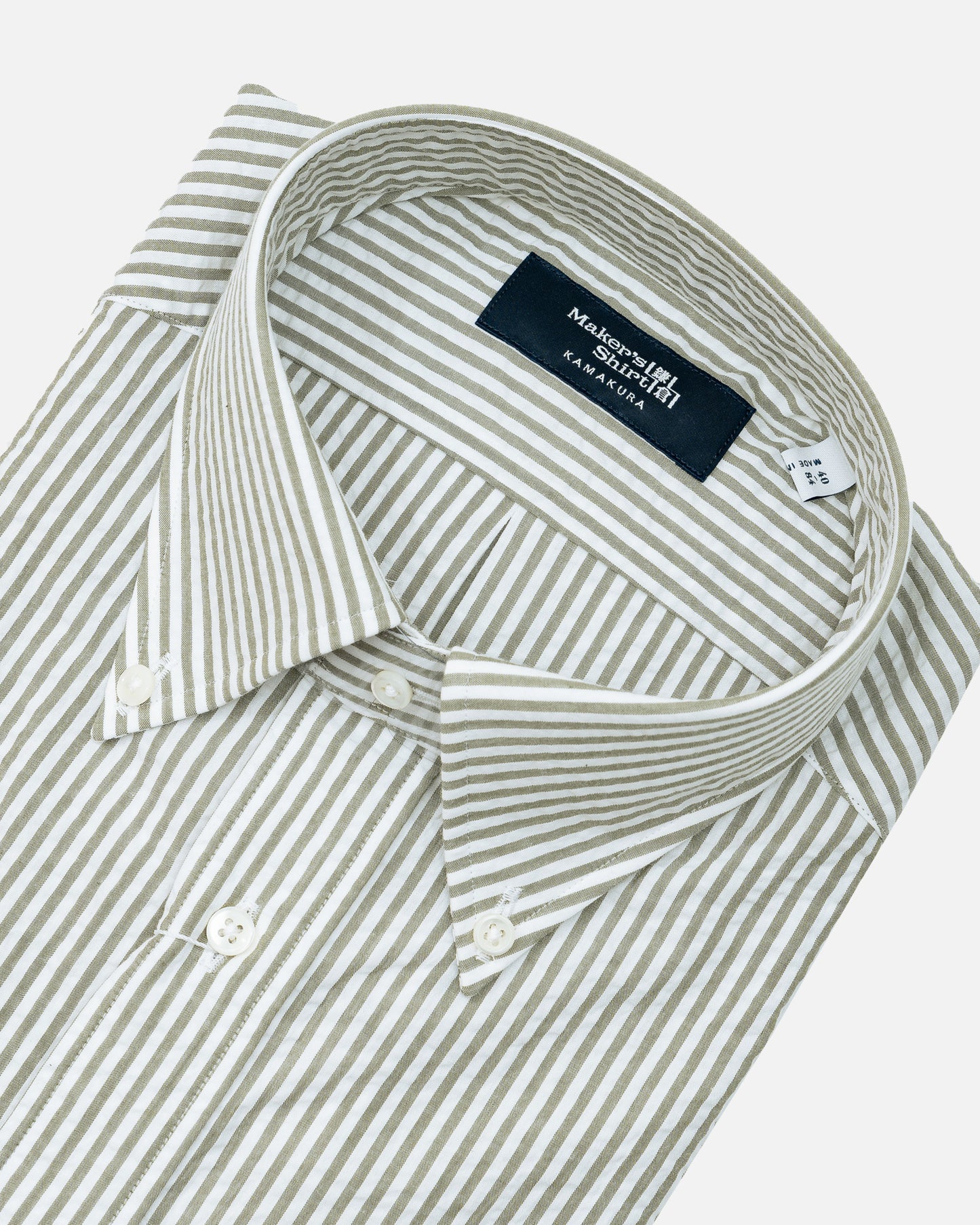 Kamakura Firenze Green Seersucker Shirt