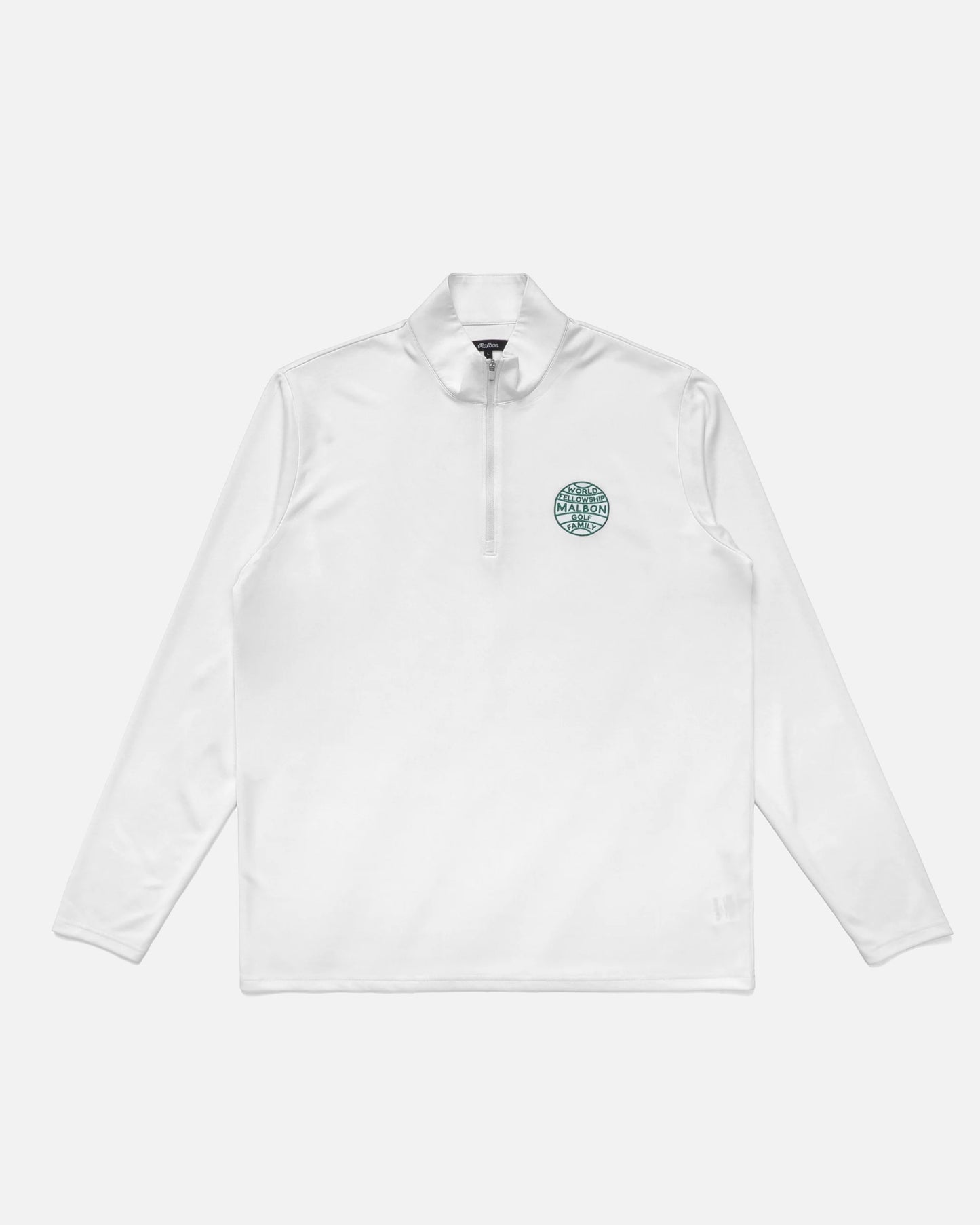 Malbon World Fellowship Performance Quarter Zip in White