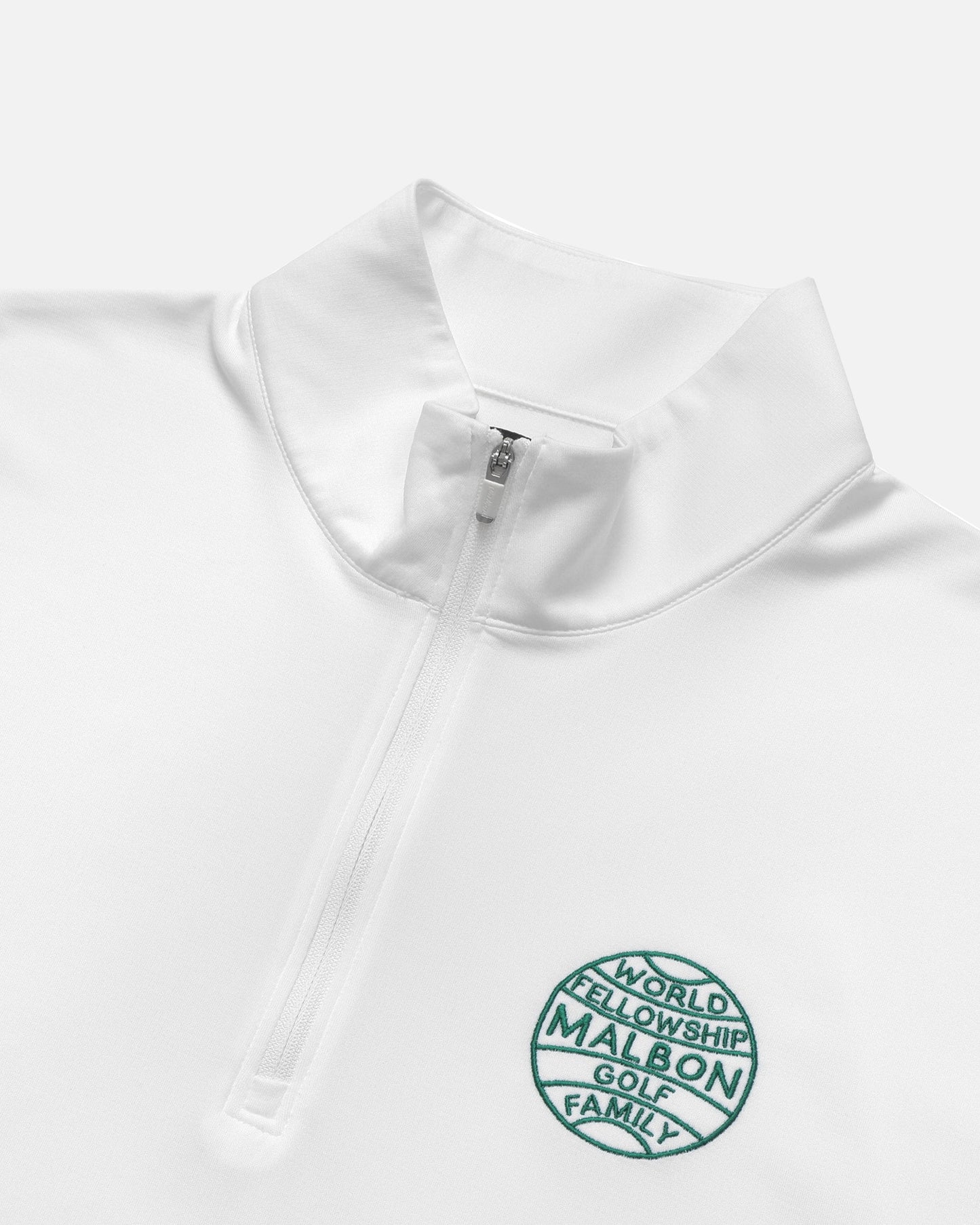 Malbon World Fellowship Performance Quarter Zip in White