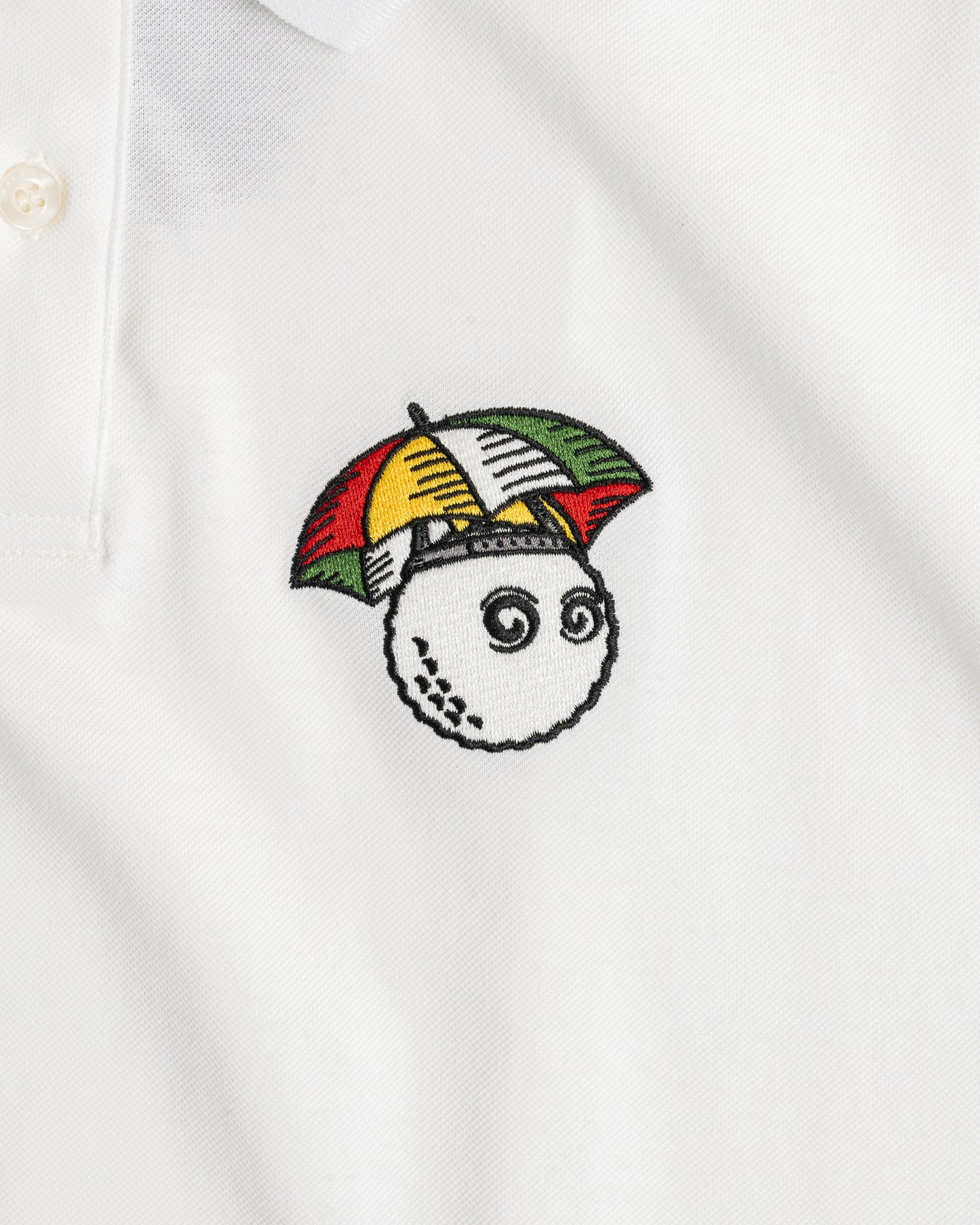 Malbon Umbrella Buckets Pique Polo White