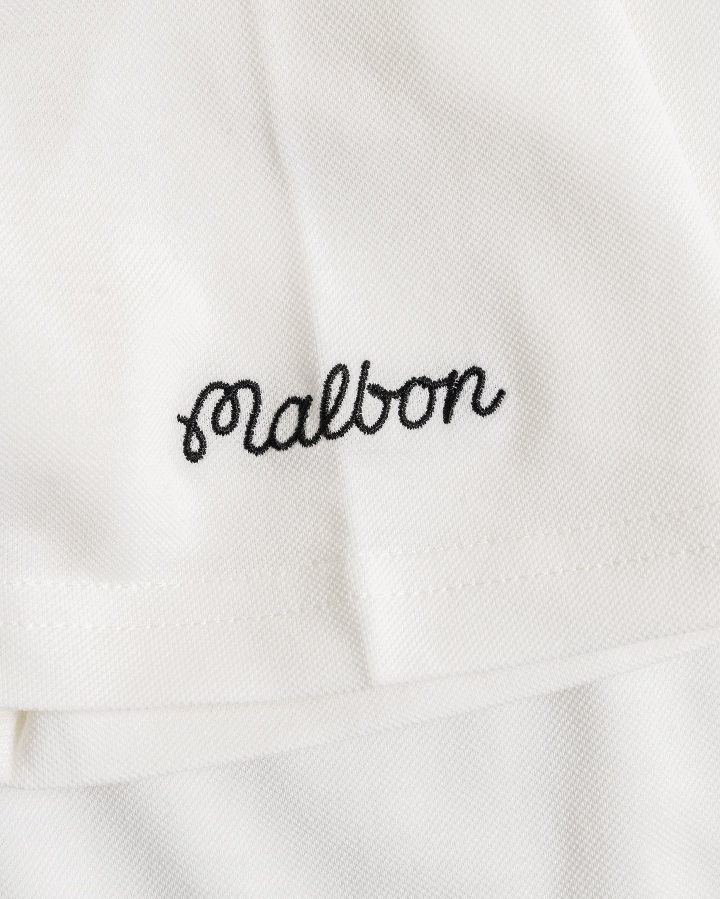 Malbon Umbrella Buckets Pique Polo White