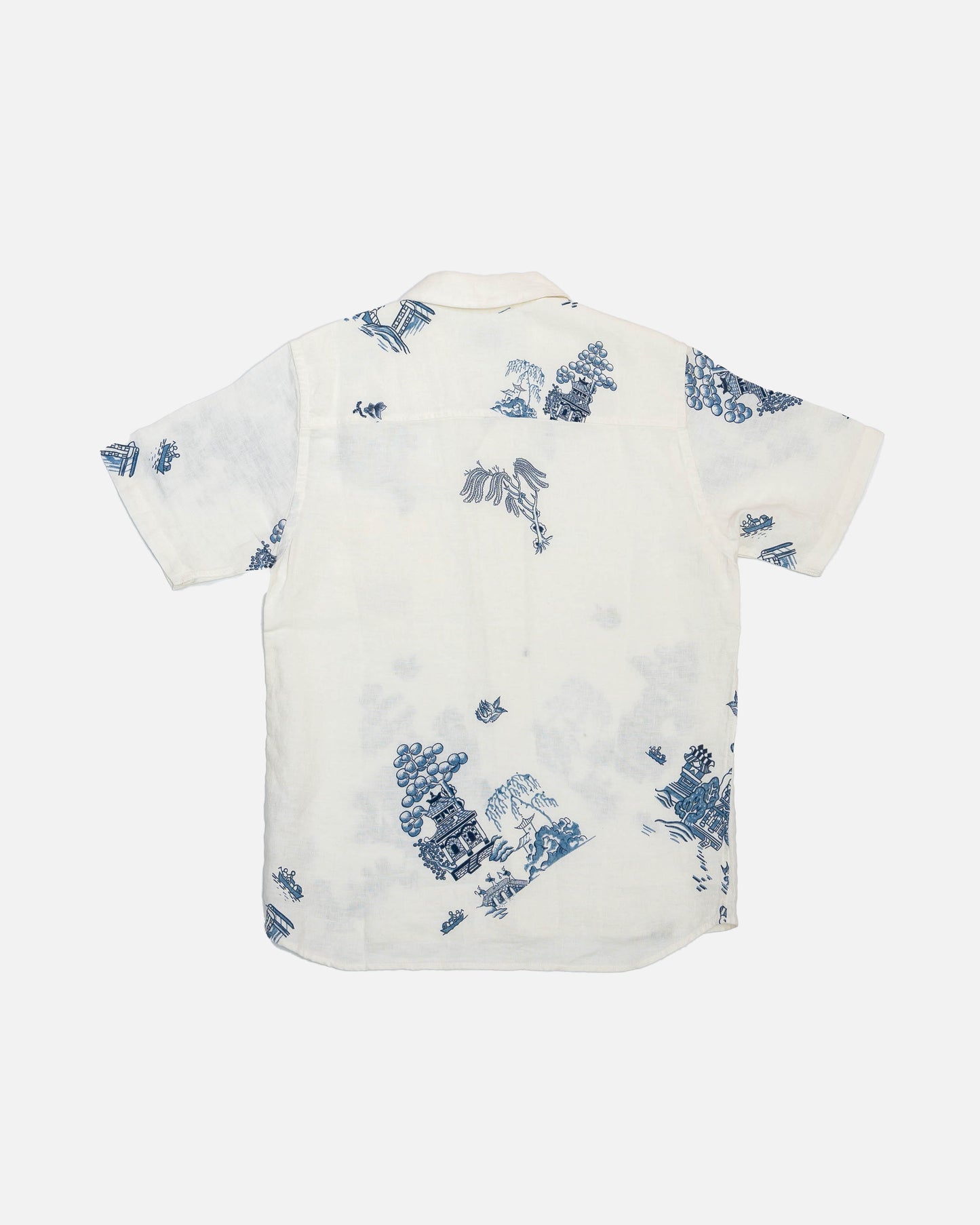 Percival Cuban Blue Willow Linen Shirt
