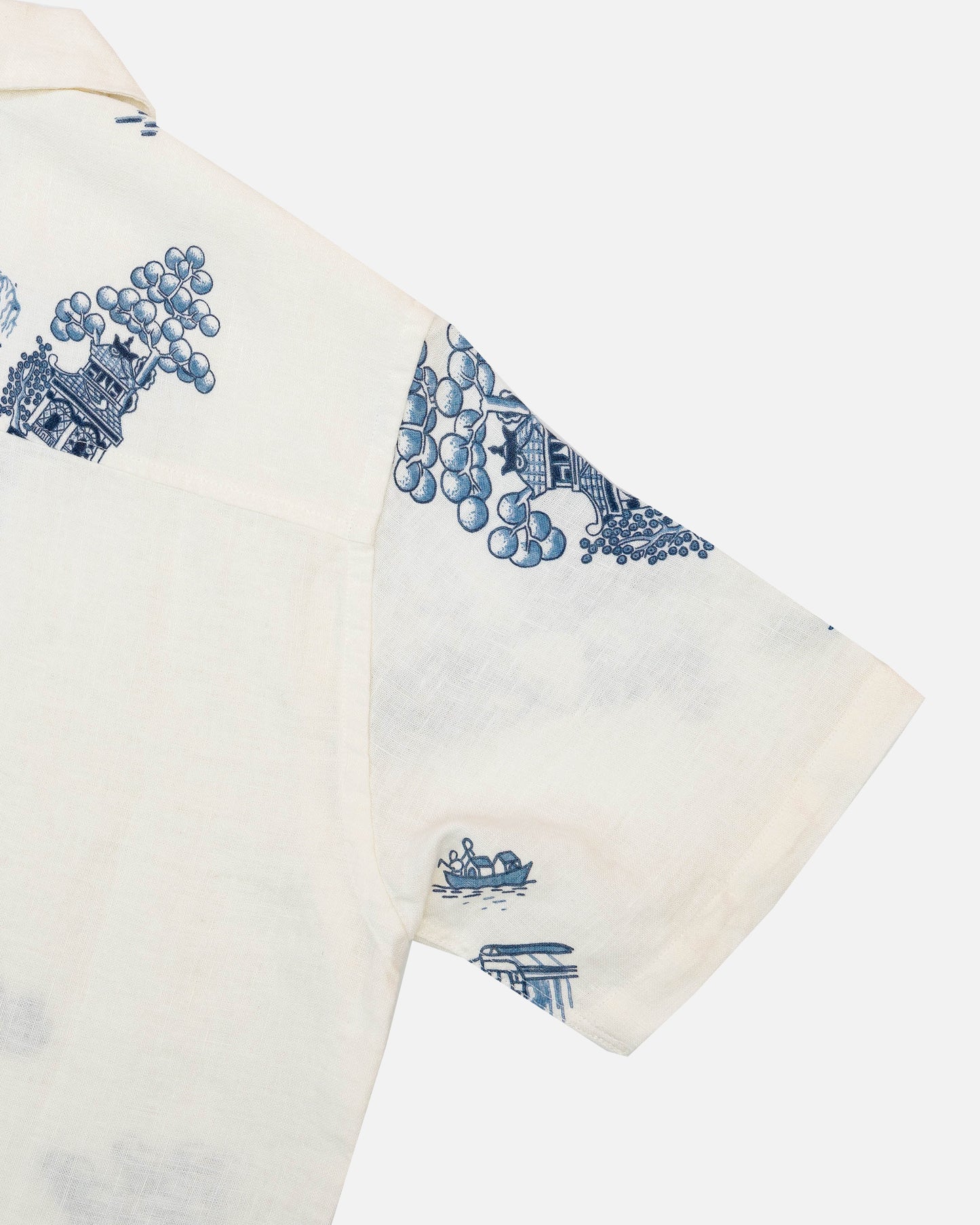 Percival Cuban Blue Willow Linen Shirt