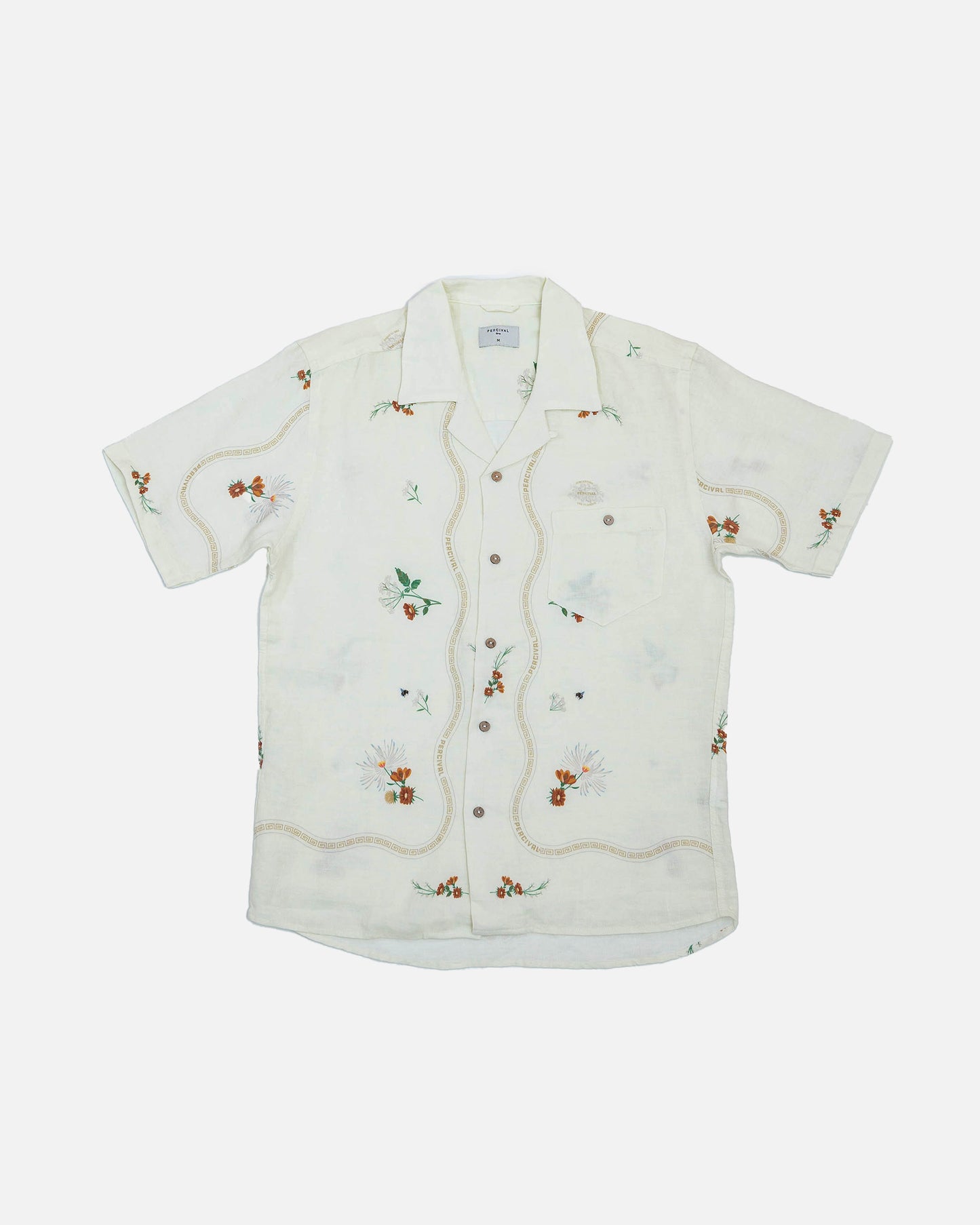 Percival Kowloon White Linen Cuban Shirt