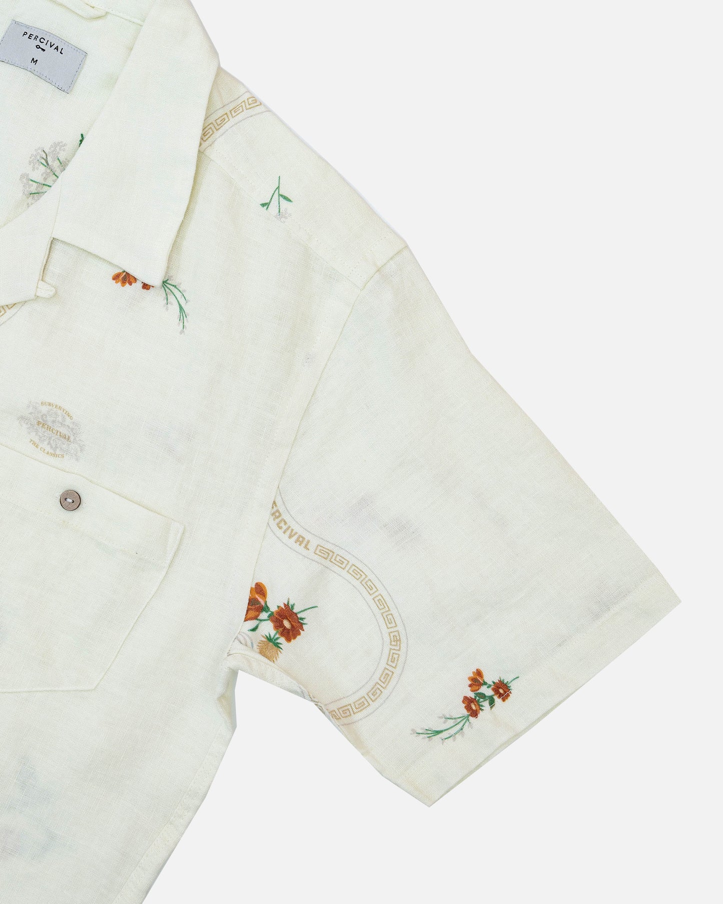 Percival Kowloon White Linen Cuban Shirt