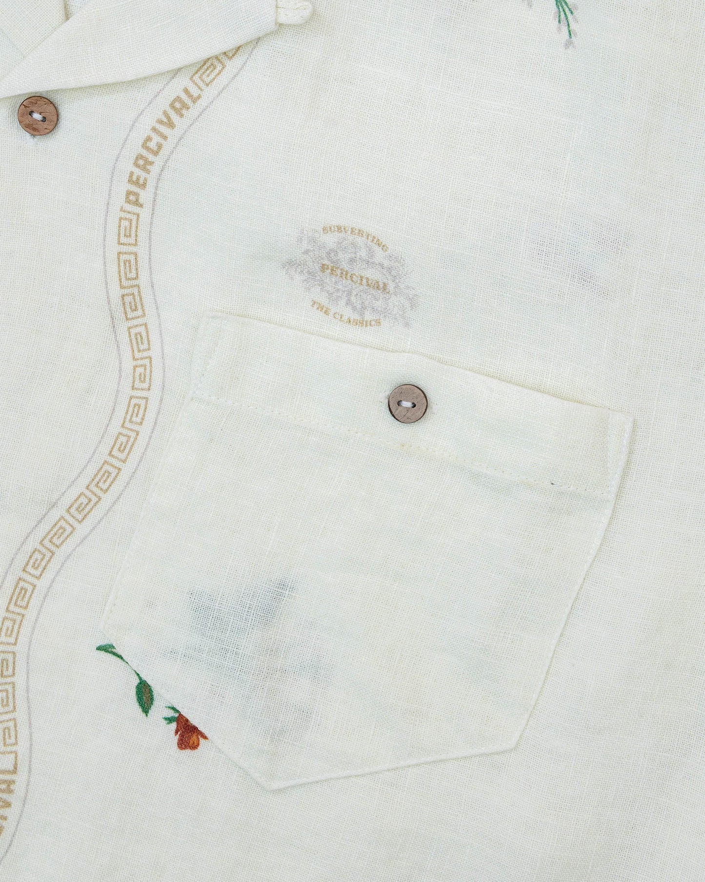 Percival Kowloon White Linen Cuban Shirt
