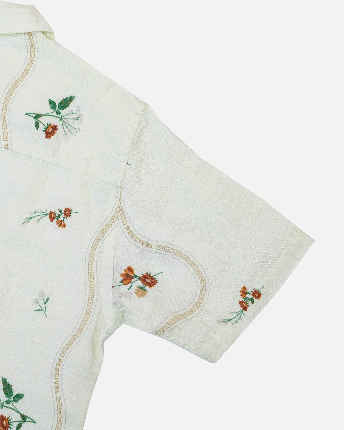 Percival Kowloon White Linen Cuban Shirt