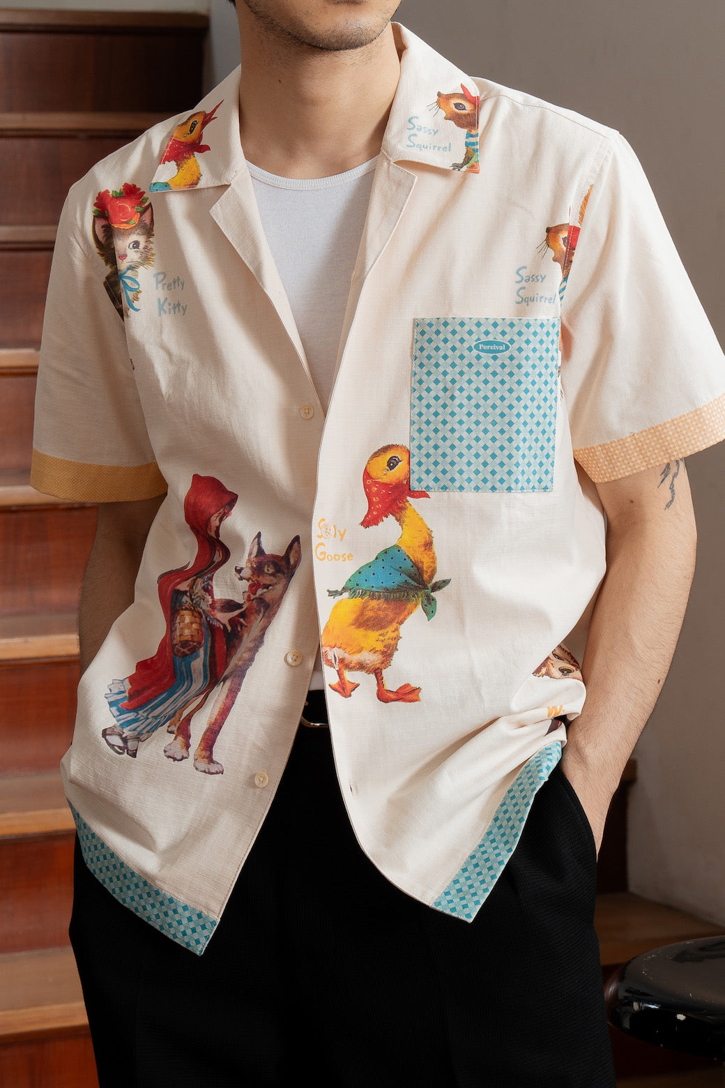 Percival Storybook Shirt in Ecru