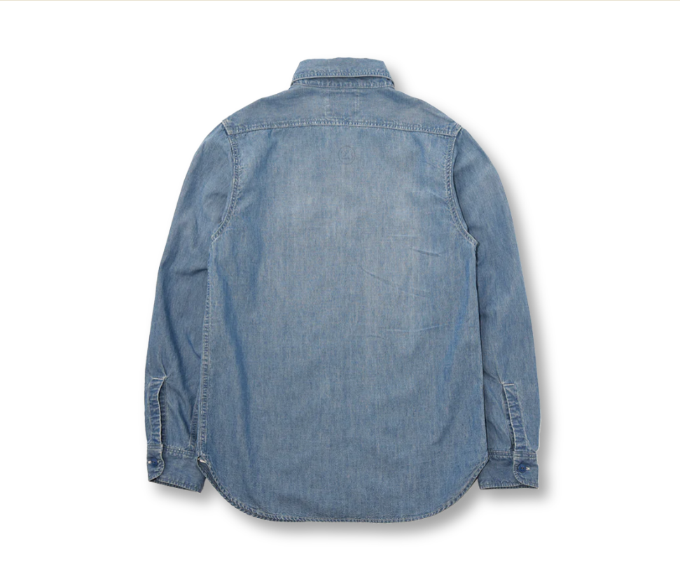 (Pop-up) Fullcount 4810HW-3 Blue Chambray Shirt Fade