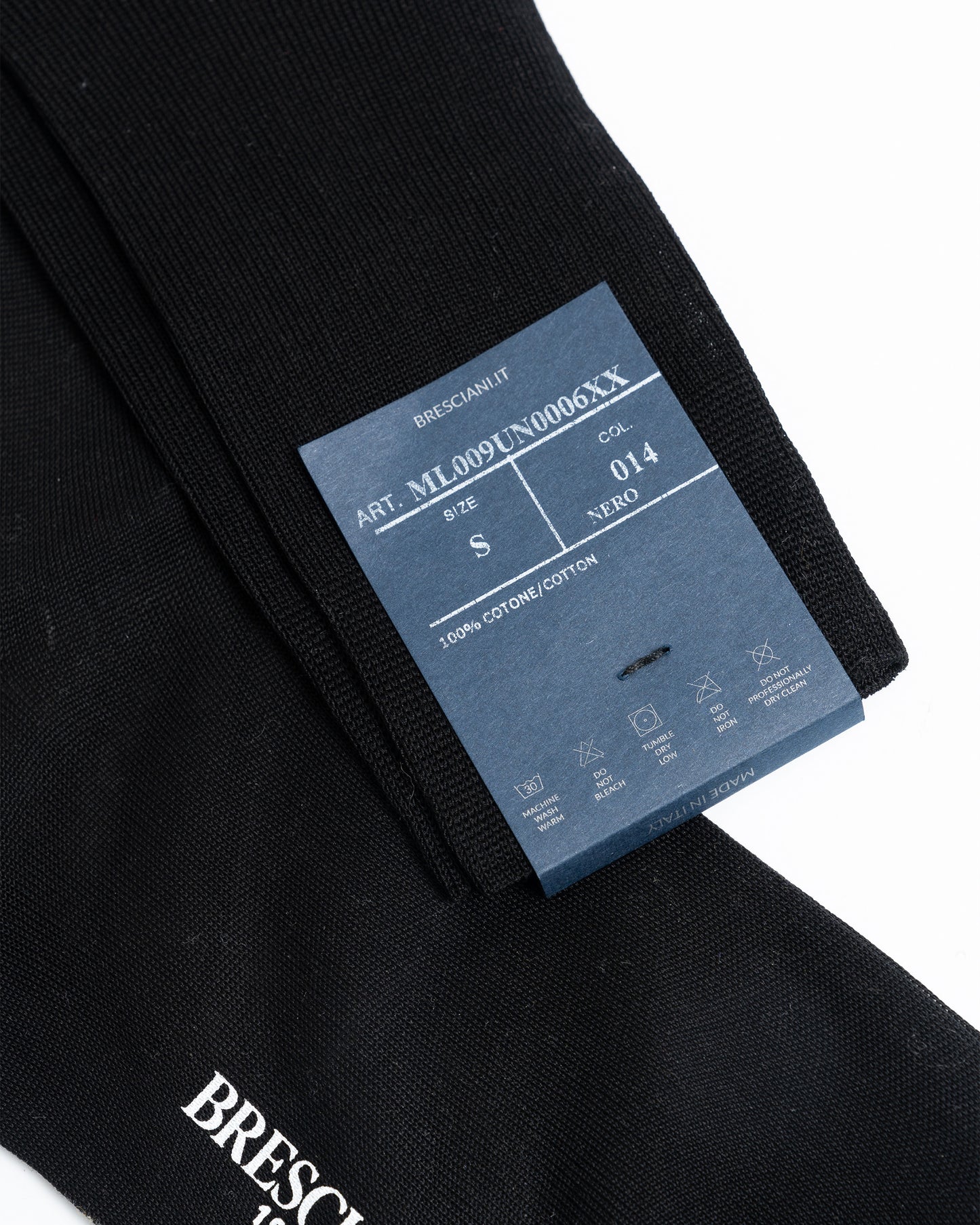 Bresciani 014 Nero Over The Calf Cotton socks