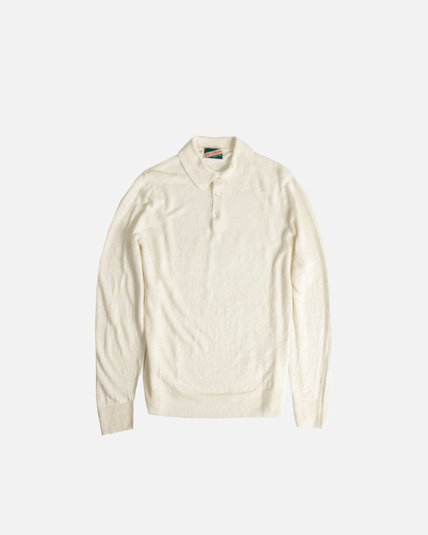 The Decorum Knitted Linen Polo Shirt in Cream