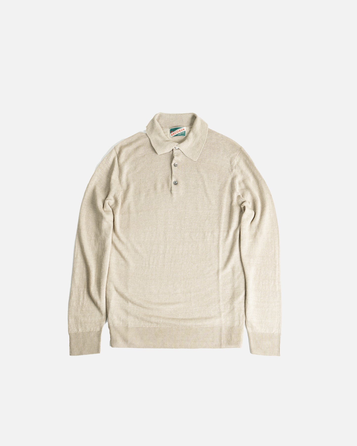 The Decorum Knitted Linen Polo Shirt in Perla